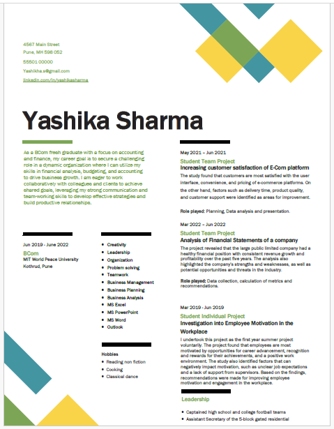 /resume-templates/b-com-accountant resume-design