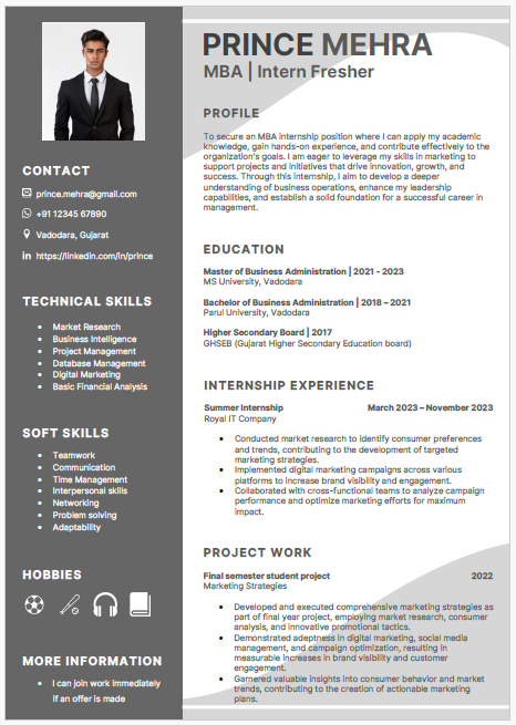 /resume-templates/mba-marketing-fresher-resume-with-skills-and-projects