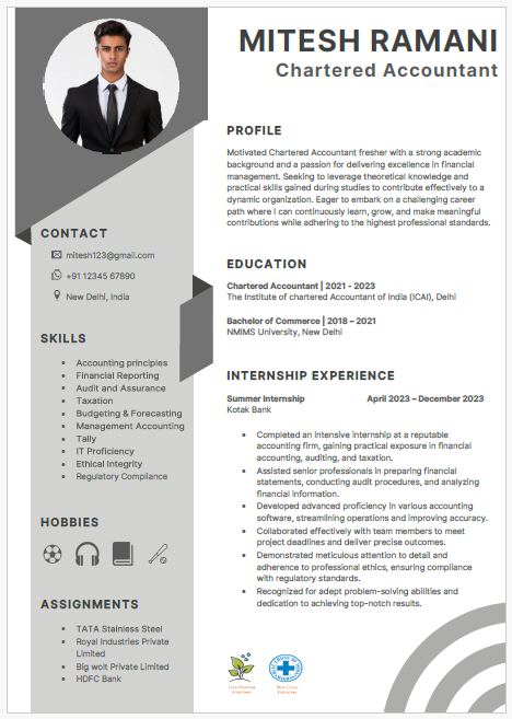 /resume-templates/freshly-made-ca fresher-resume-with-skills